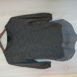 Fortune + Ivy Layla woven hem knit top